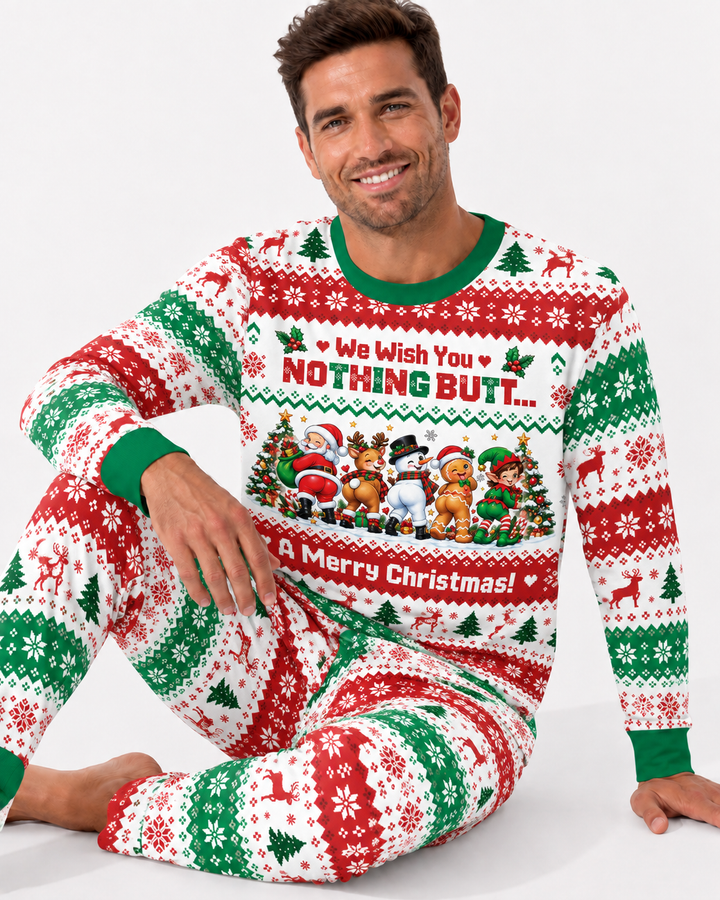 We Wish You Nothing Butt A Merry Christmas Bamboo Men's Pajama Set