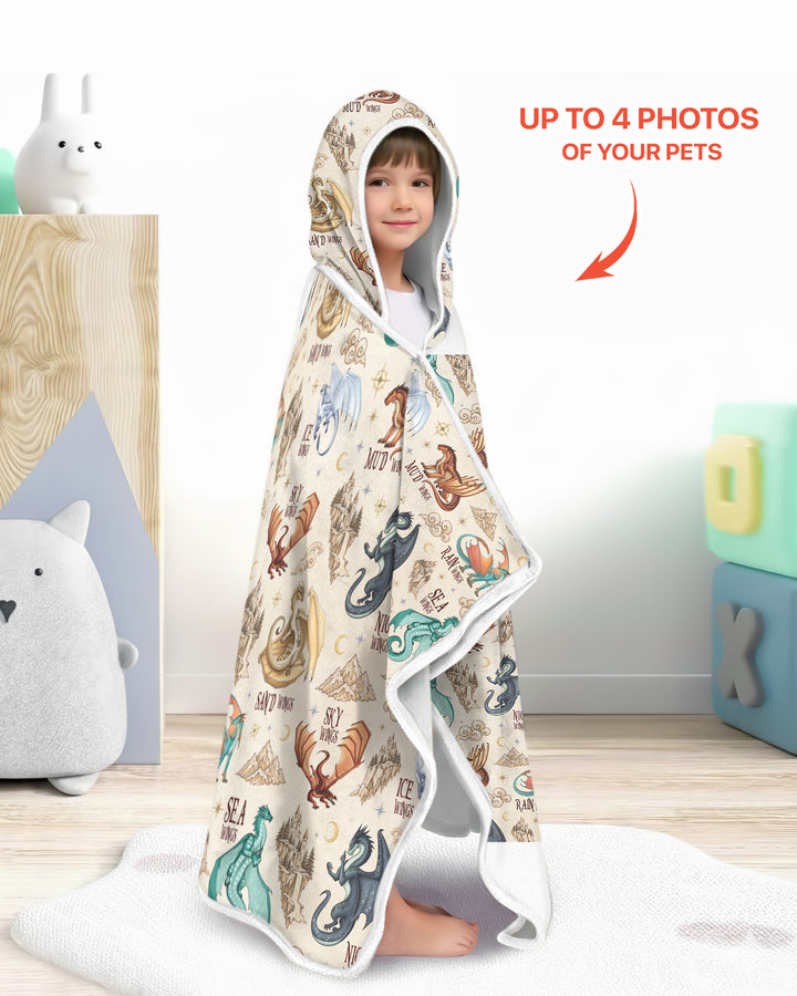 Elemental Dragons Bamboo Wearable Hooded Blanket