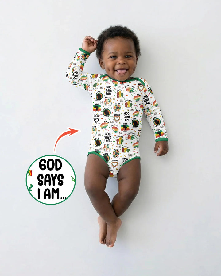 God Says I Am Juneteenth Bamboo Bodysuit