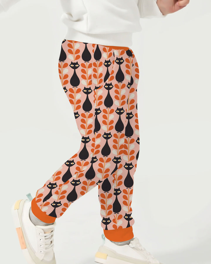 Retro Black Cat Garden Bamboo Jogger