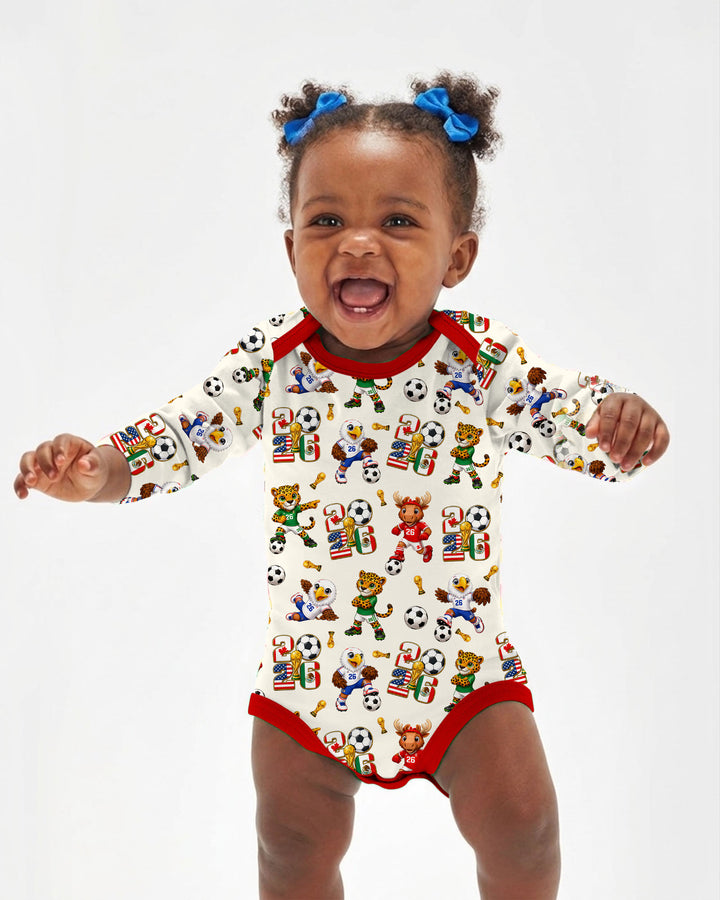 Cute Soccer Mascots USA CAN MEX Bamboo Bodysuit