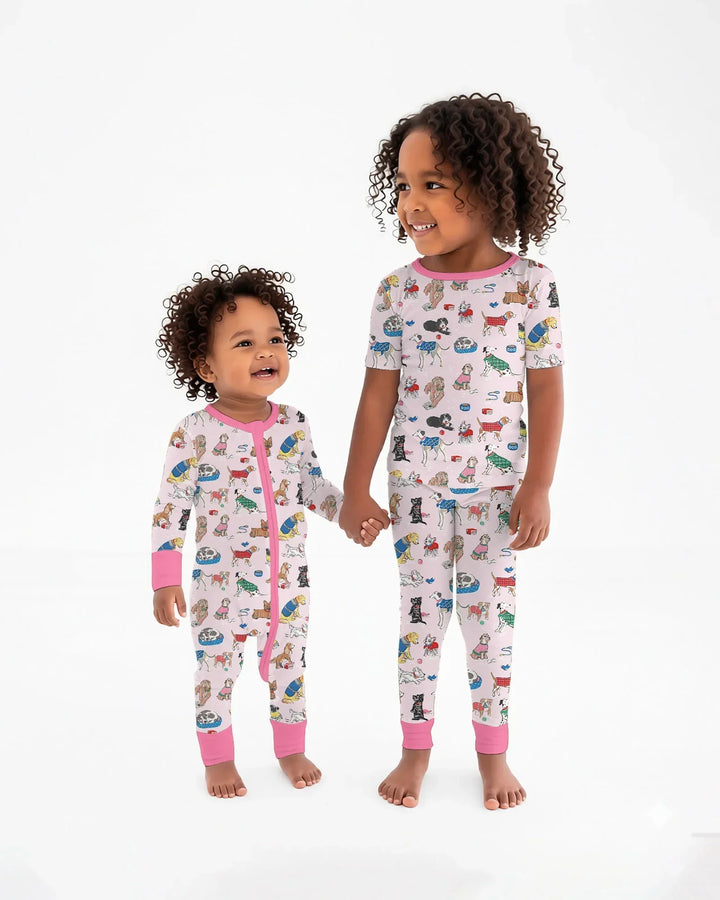Best Bud Bark Family Matching Bamboo Two Piece Short Sleeve Pajama Set