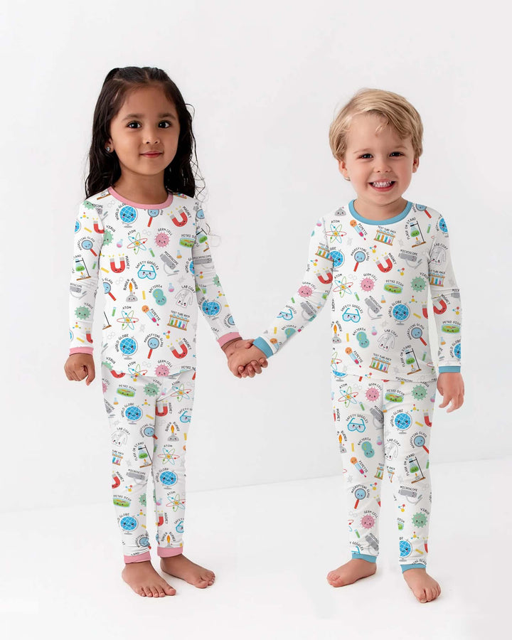 Science Fun Family Matching Bamboo Two Piece Long Sleeve Pajama Set
