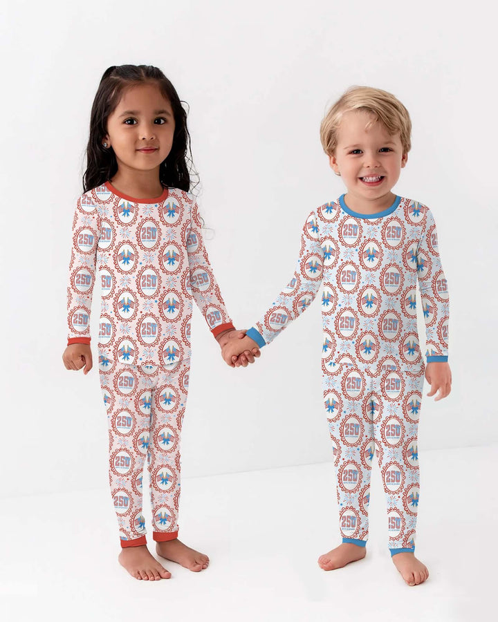 Patriotic Coquette Bamboo Two Piece Long Sleeve Pajama Set