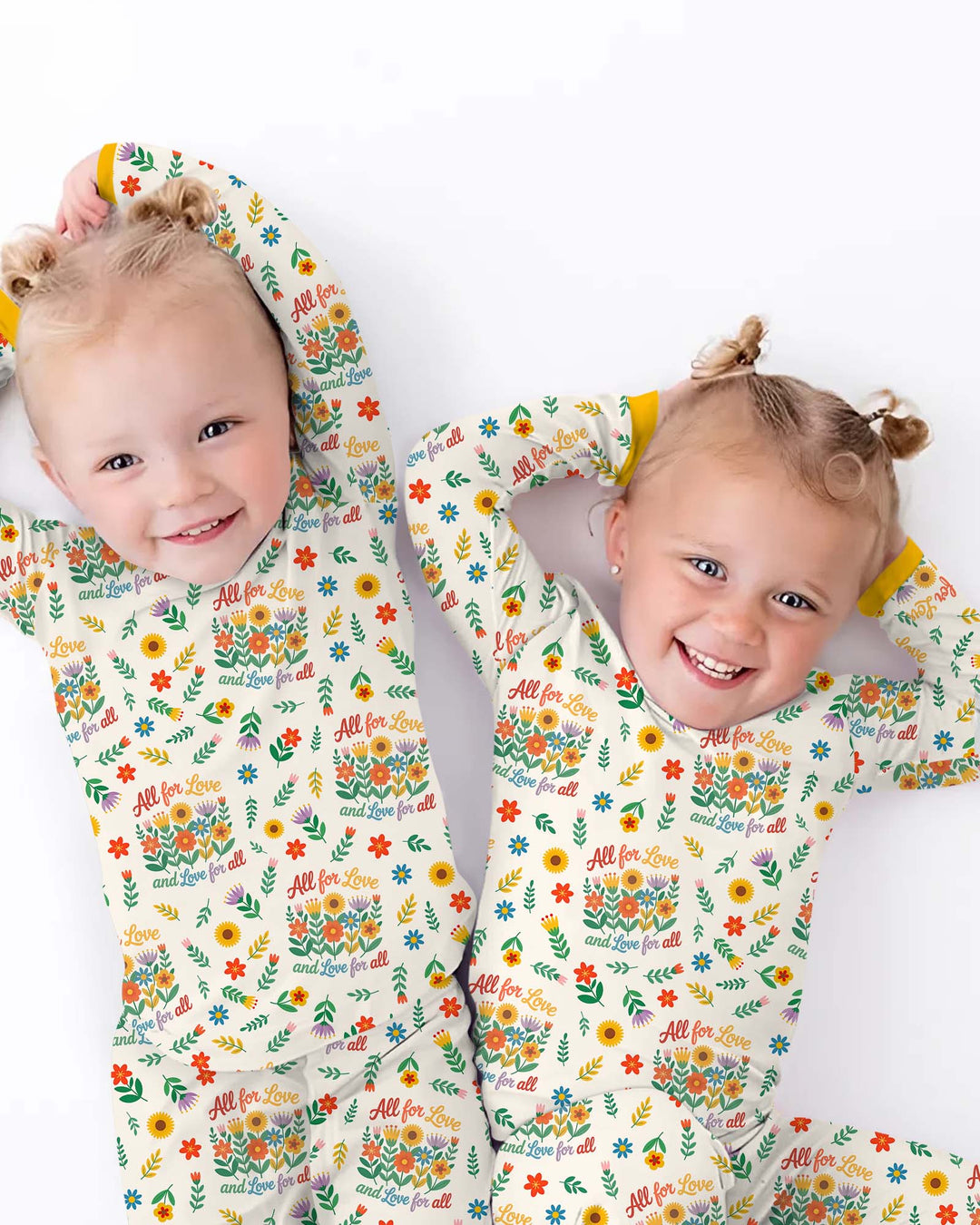Love For All Family Matching Bamboo Two Piece Long Sleeve Pajama Set