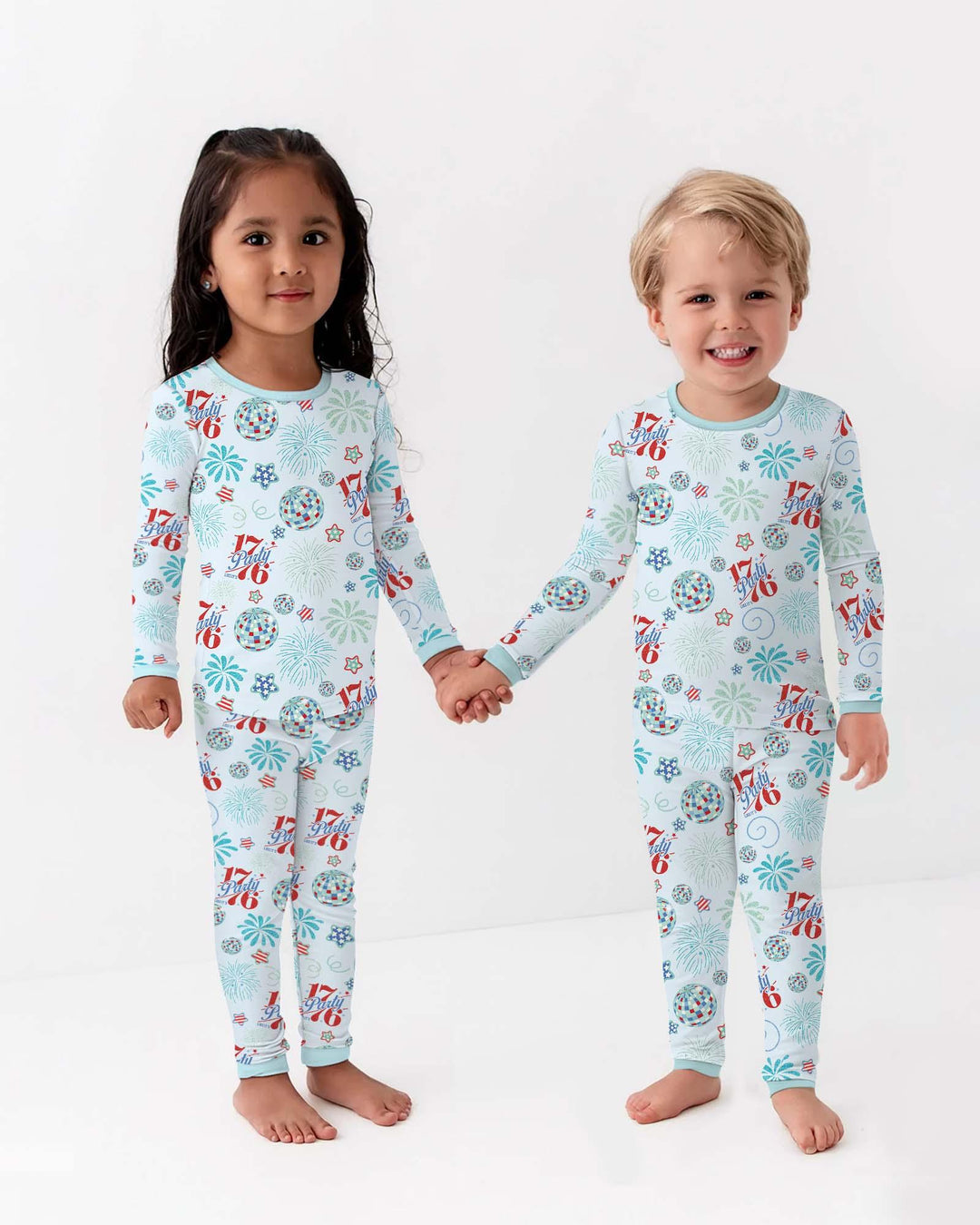 Land Of Free Family Matching Bamboo Two Piece Long Sleeve Pajama Set