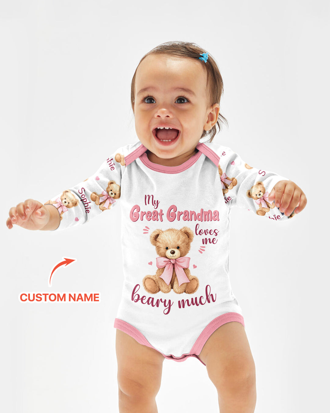 Grandma/... Loves Me Beary Much Personalized Bamboo Bodysuit