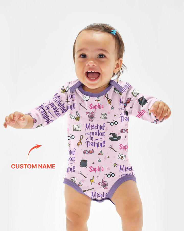 Custom Name Mischief Maker In Training Bamboo Bodysuit