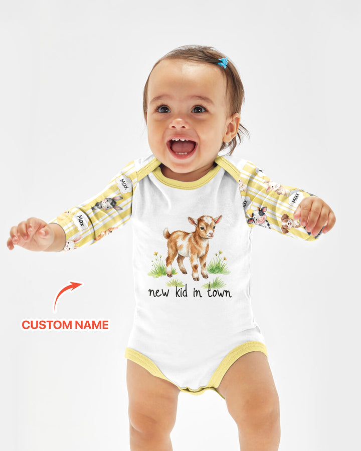 New Kid in Town Custom Name Bamboo Bodysuit