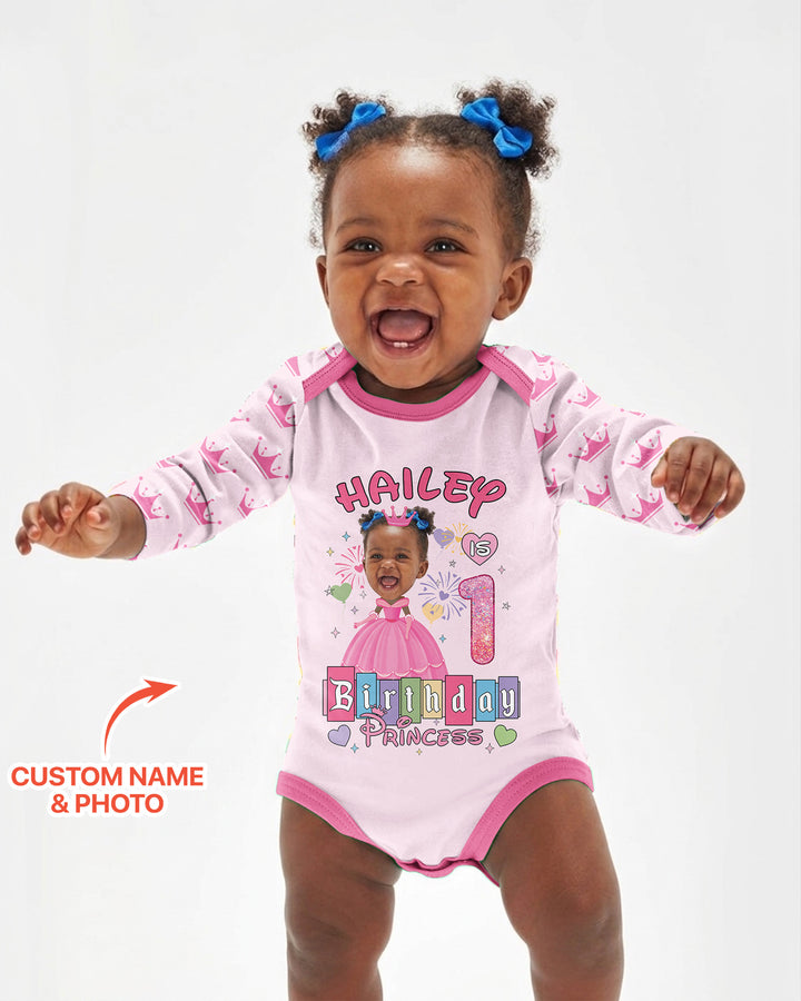 Custom Photo Birthday Princess Bamboo Bodysuit