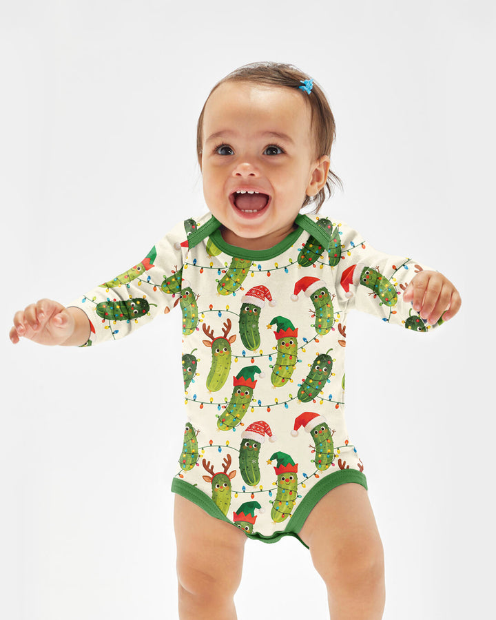 Cheerful Christmas Pickle Bamboo Bodysuit