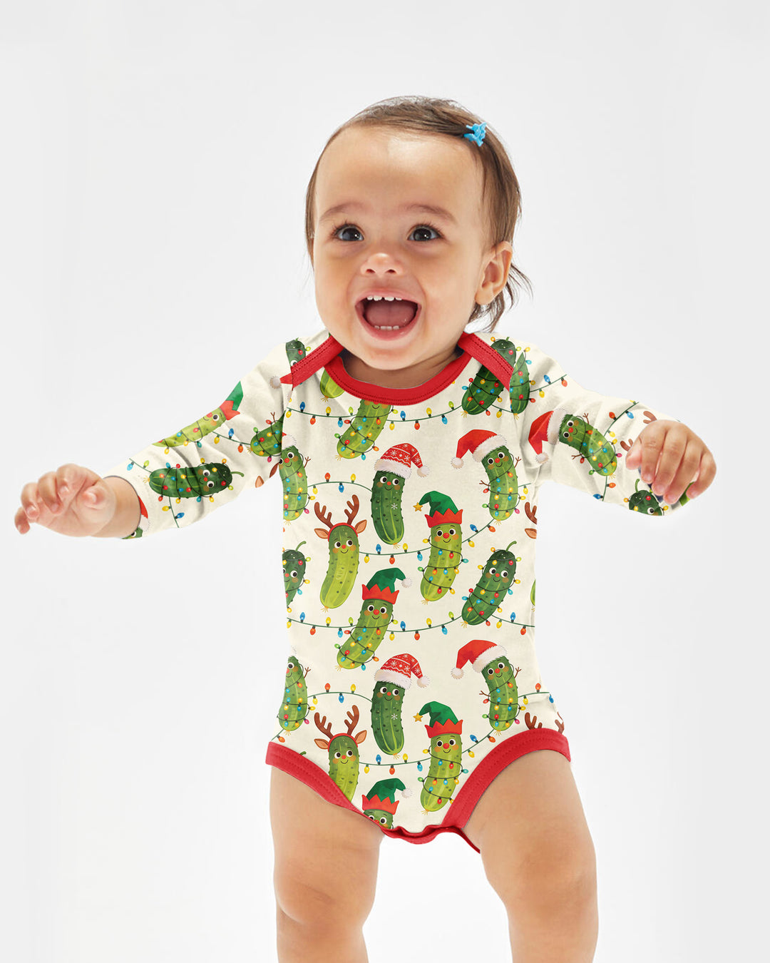 Cheerful Christmas Pickle Bamboo Bodysuit