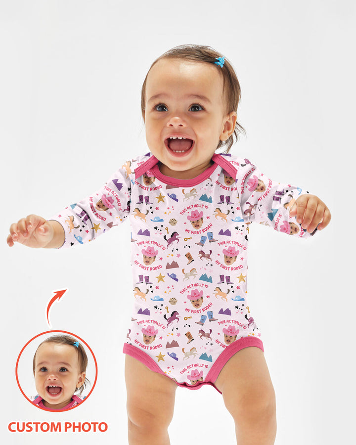 Custom Photo This Actually Is My First Rodeo Bamboo Bodysuit