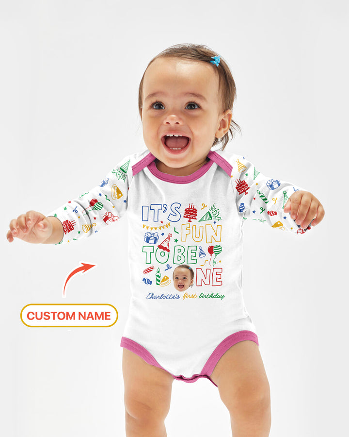 Custom Photo It's Fun To Be One Bamboo Bodysuit