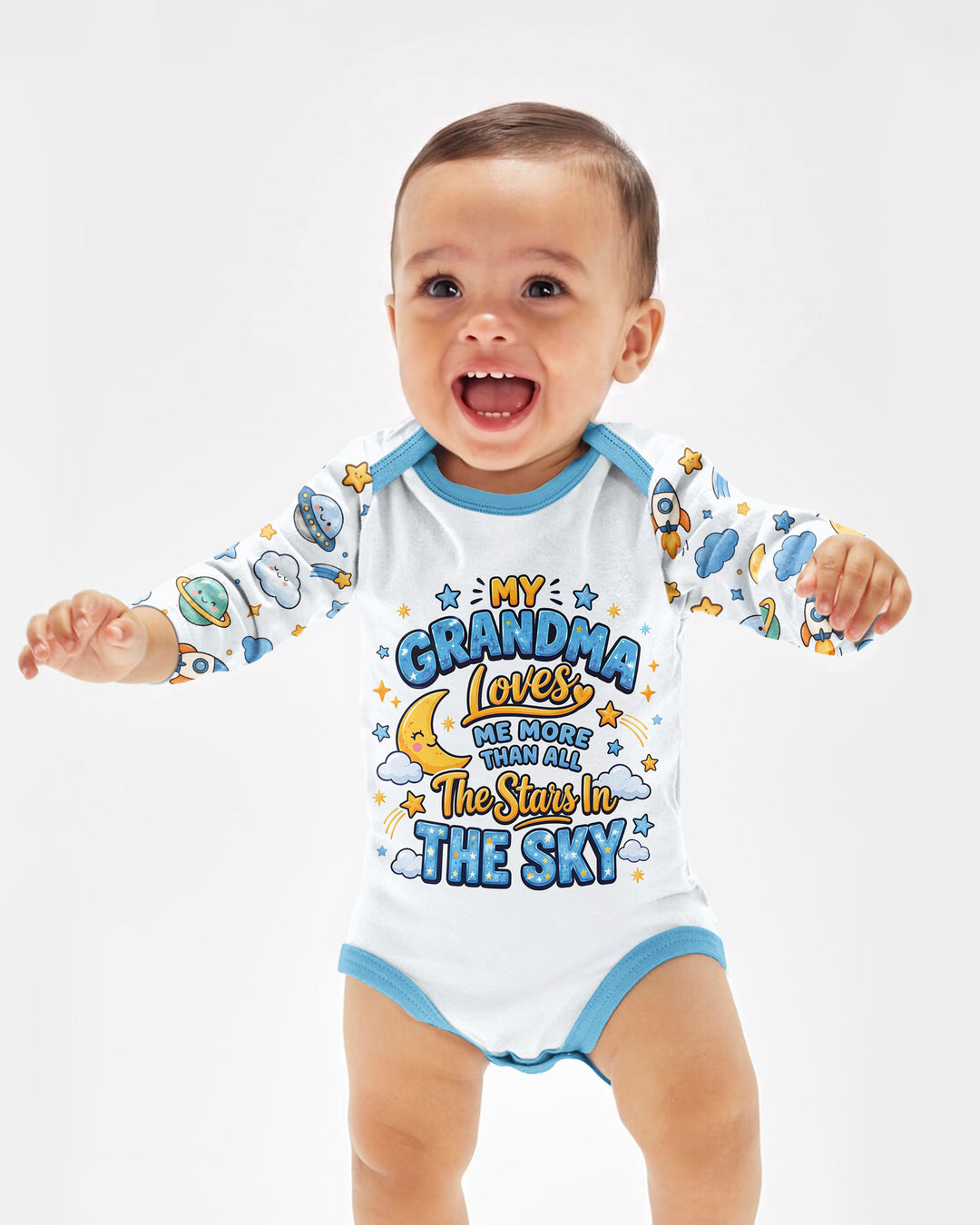 My Grandma Loves Me More Than All The Stars Bamboo Bodysuit