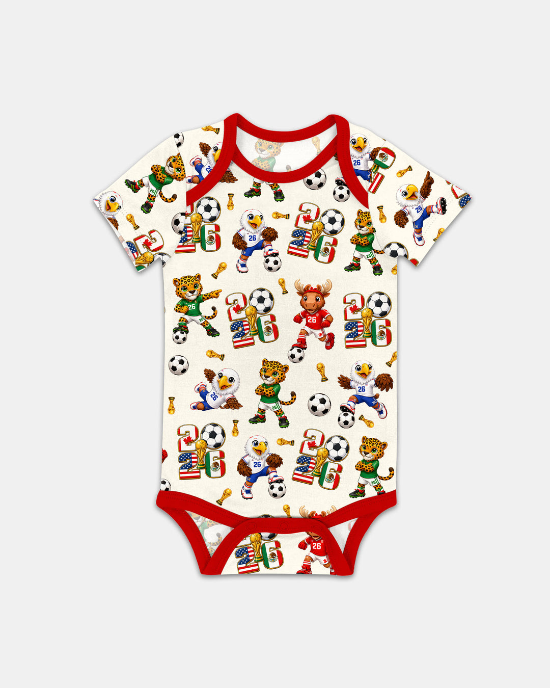 Cute Soccer Mascots USA CAN MEX Bamboo Bodysuit