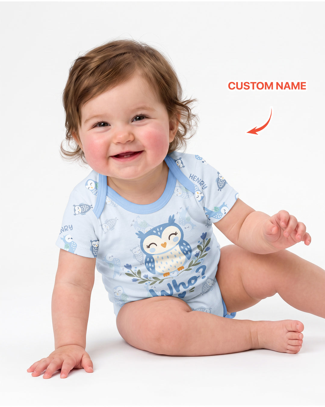 Custom Name Twin Owl Who's Who Bamboo Bodysuit