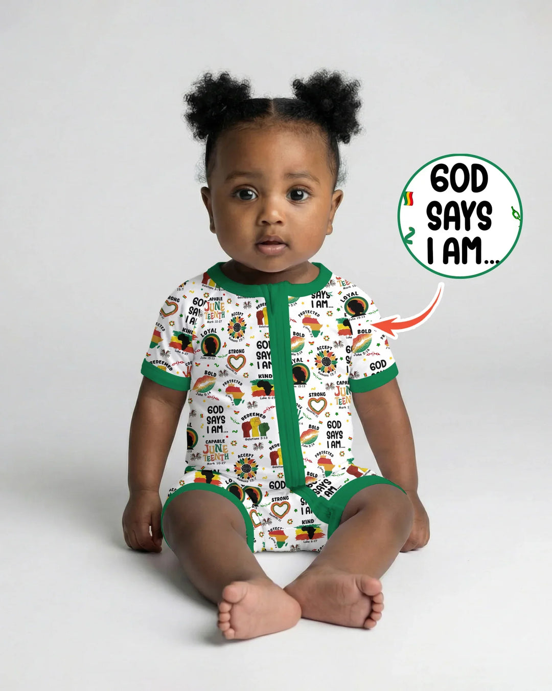 God Says I Am Juneteenth Bamboo Shorty Zippy