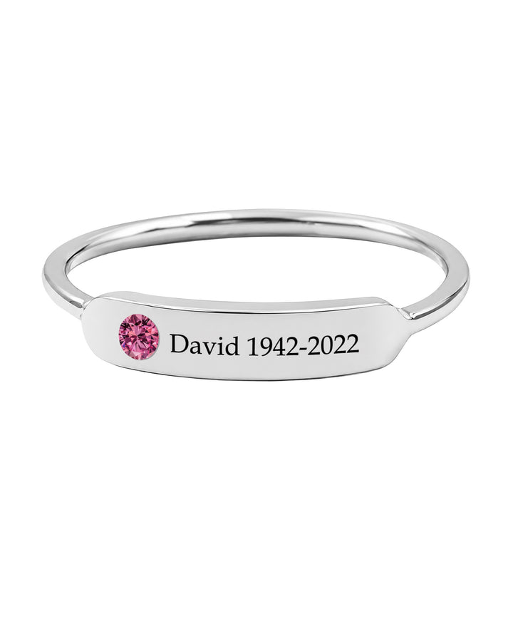 Personalized Name & Birthstone Memorial Ring