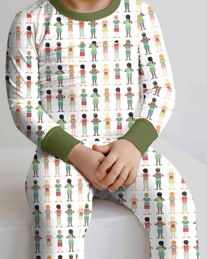 Little Friends Everywhere Bamboo Two Piece Long Sleeve Pajama Set