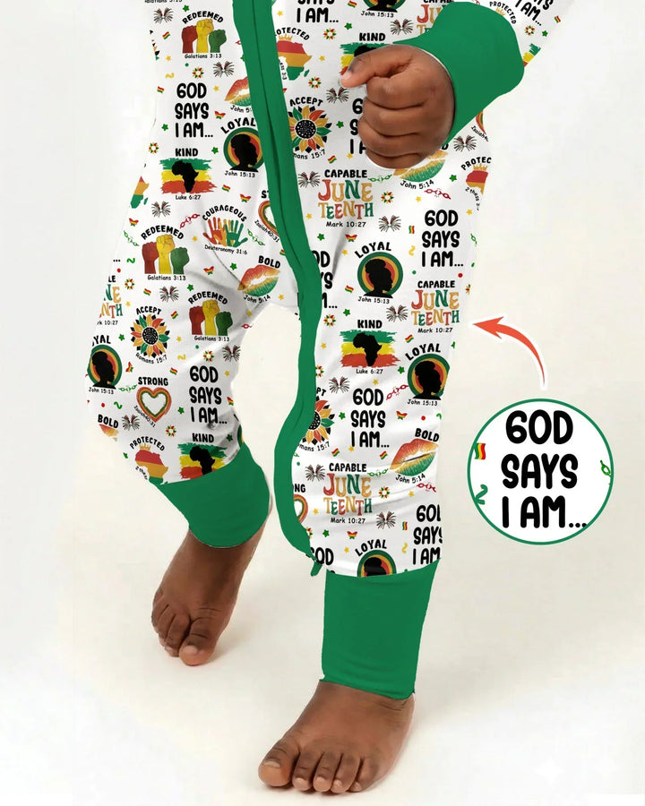God Says I Am Juneteenth Bamboo Convertible Zippy