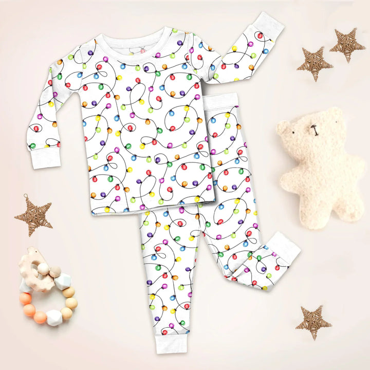 Baby's First Christmas Lights Pajamas - Colorful & Cozy , Baby's First Christmas Lights Pajamas - Colorful & Cozy - Long Pajama / 18-24M
