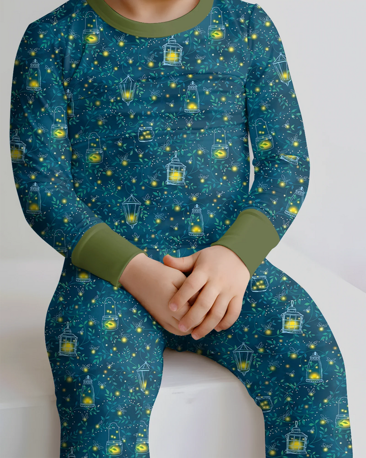 Firefly Lantern Night Bamboo Two Piece Long Sleeve Pajama Set