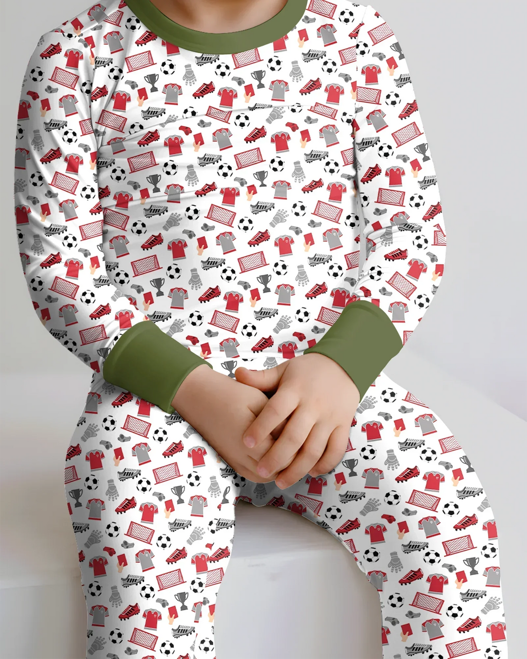 Soccer Gear Bamboo Two Piece Long Sleeve Pajama Set