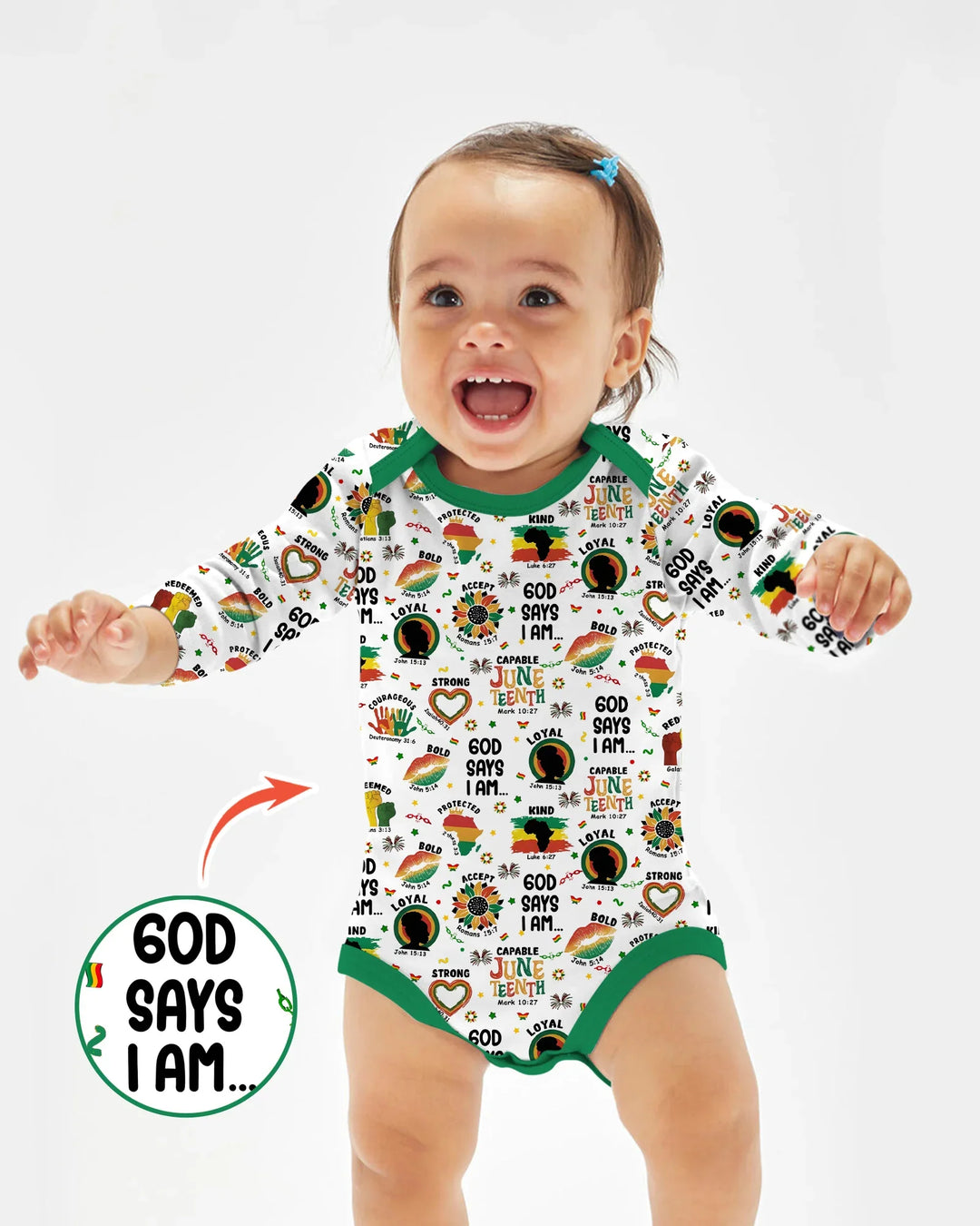 God Says I Am Juneteenth Bamboo Bodysuit