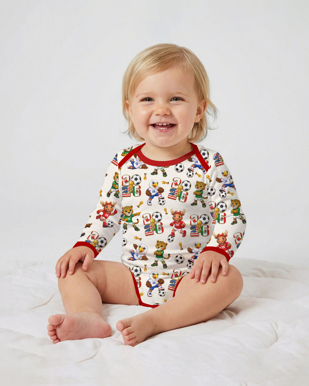 Cute Soccer Mascots USA CAN MEX Bamboo Bodysuit