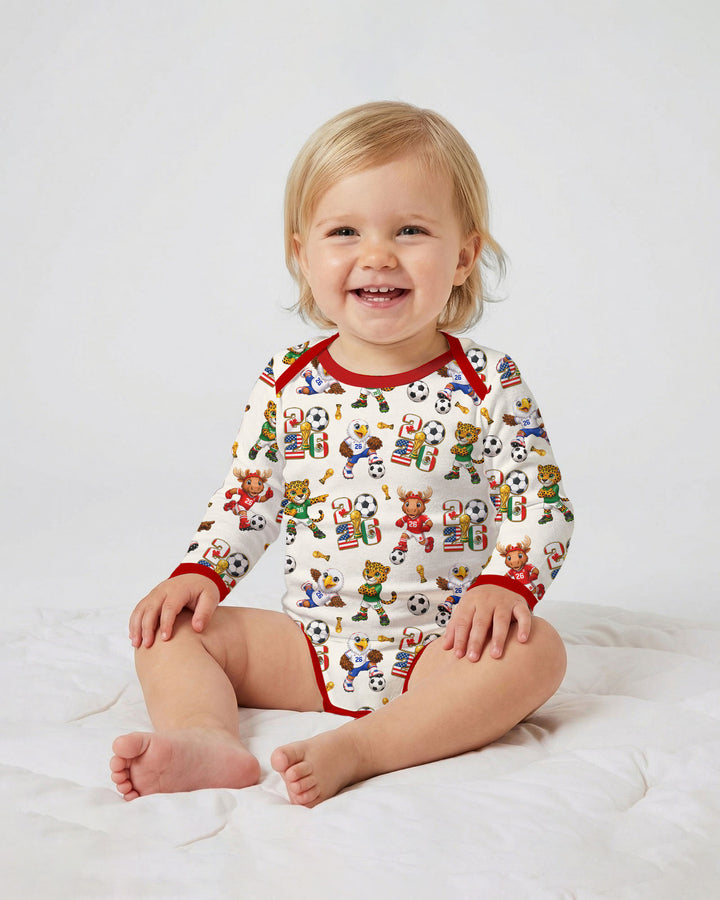 Cute Soccer Mascots USA CAN MEX Bamboo Bodysuit