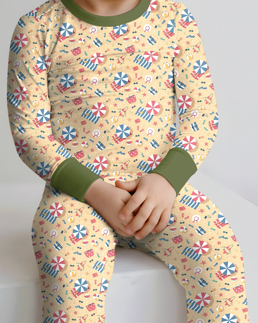 Sunny Beach Day Essentials Bamboo Two Piece Long Sleeve Pajama Set