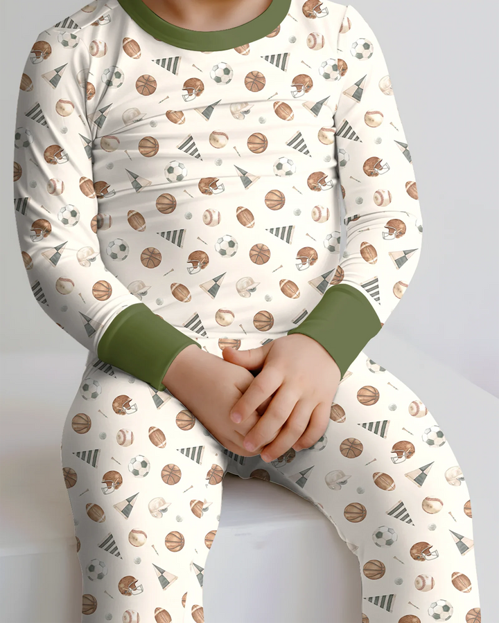 Little League Bamboo Two Piece Long Sleeve Pajama Set