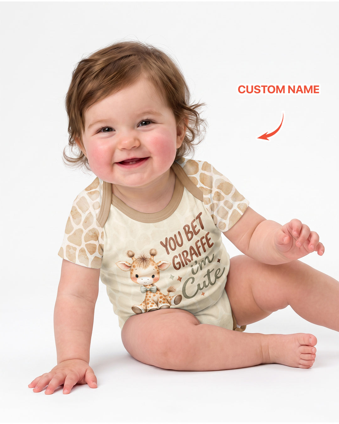 Personalized You Bet Giraffe I'm Cute Bamboo Bodysuit