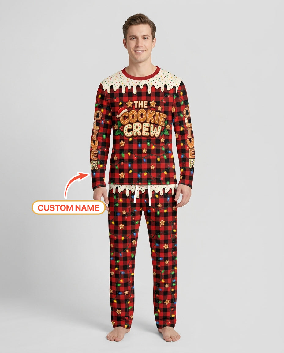 The Cookie Crew Custom Gingerbread Letter Bamboo Men's Pajama Set