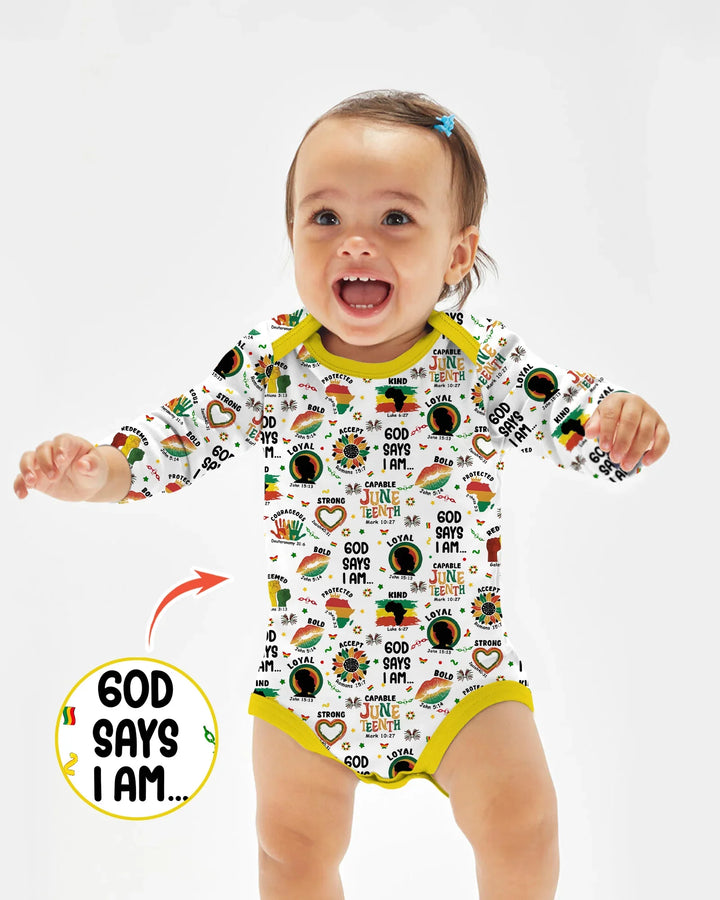 God Says I Am Juneteenth Bamboo Bodysuit