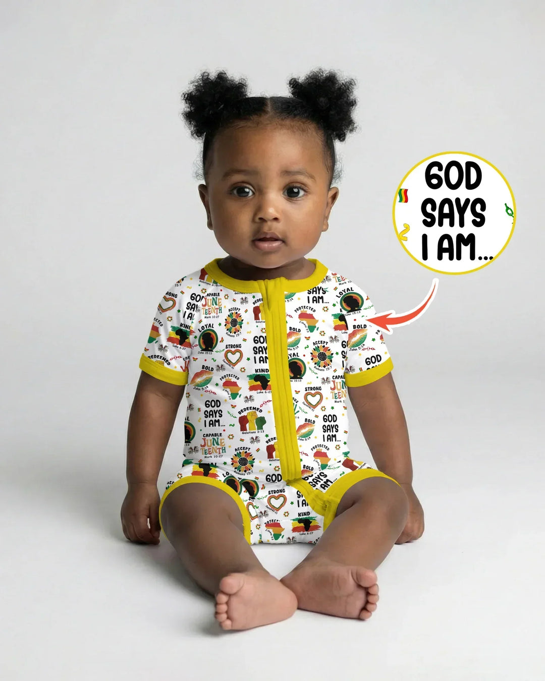 God Says I Am Juneteenth Bamboo Shorty Zippy