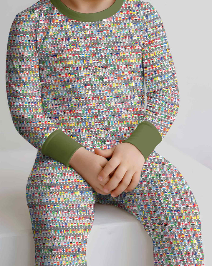 Around The World Bamboo Two Piece Long Sleeve Pajama Set