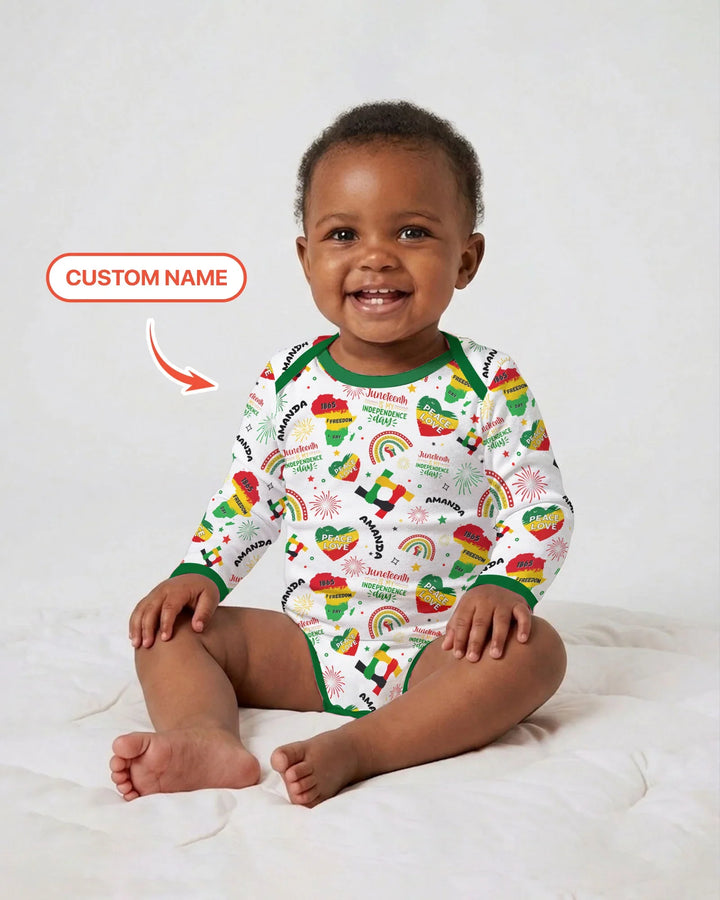 Custom Name Juneteenth Is My Independence Day Bamboo Bodysuit