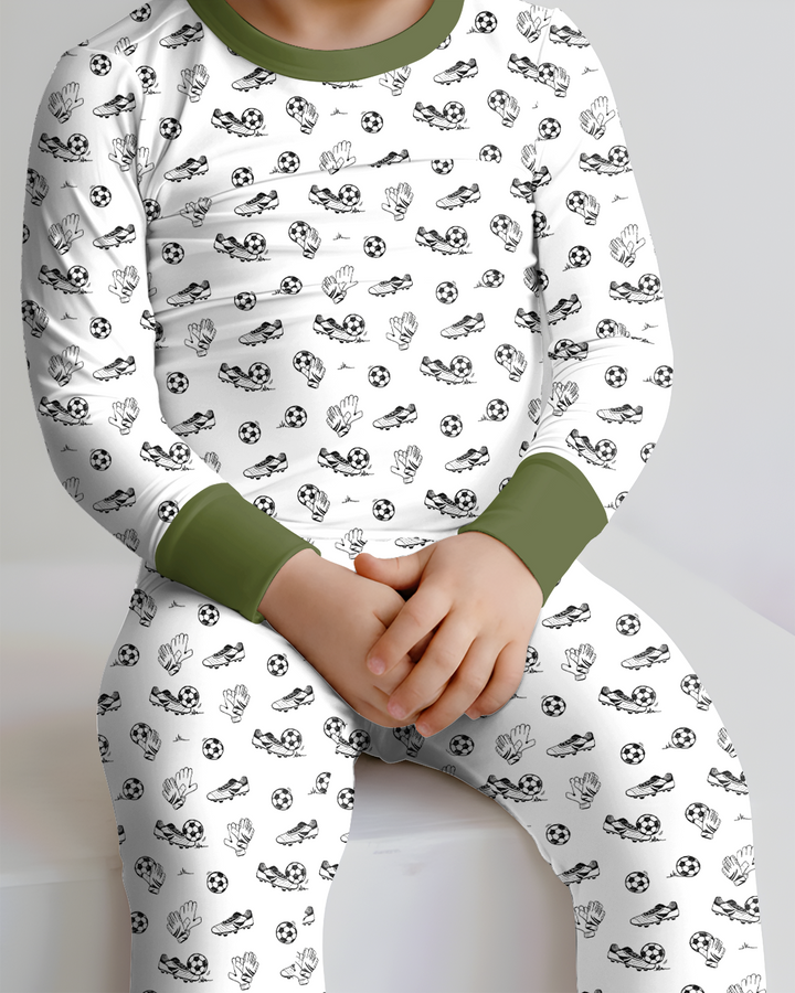 Future Soccer Champion Bamboo Two Piece Long Sleeve Pajama Set