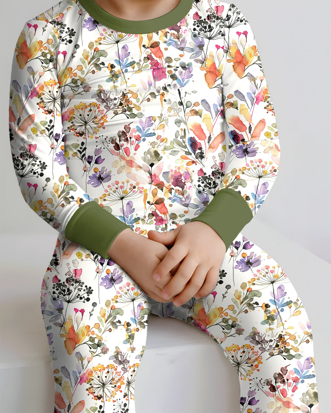 Autumn Meadow Botanicals Bamboo Two Piece Long Sleeve Pajama Set