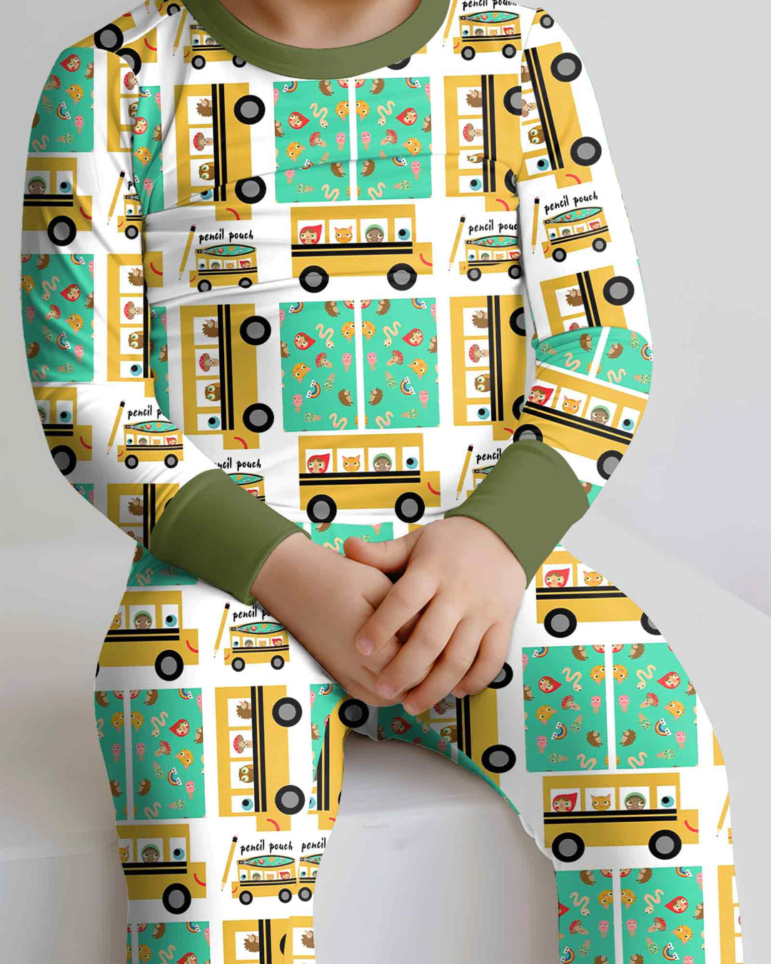 School Bus Adventures Bamboo Two Piece Long Sleeve Pajama Set