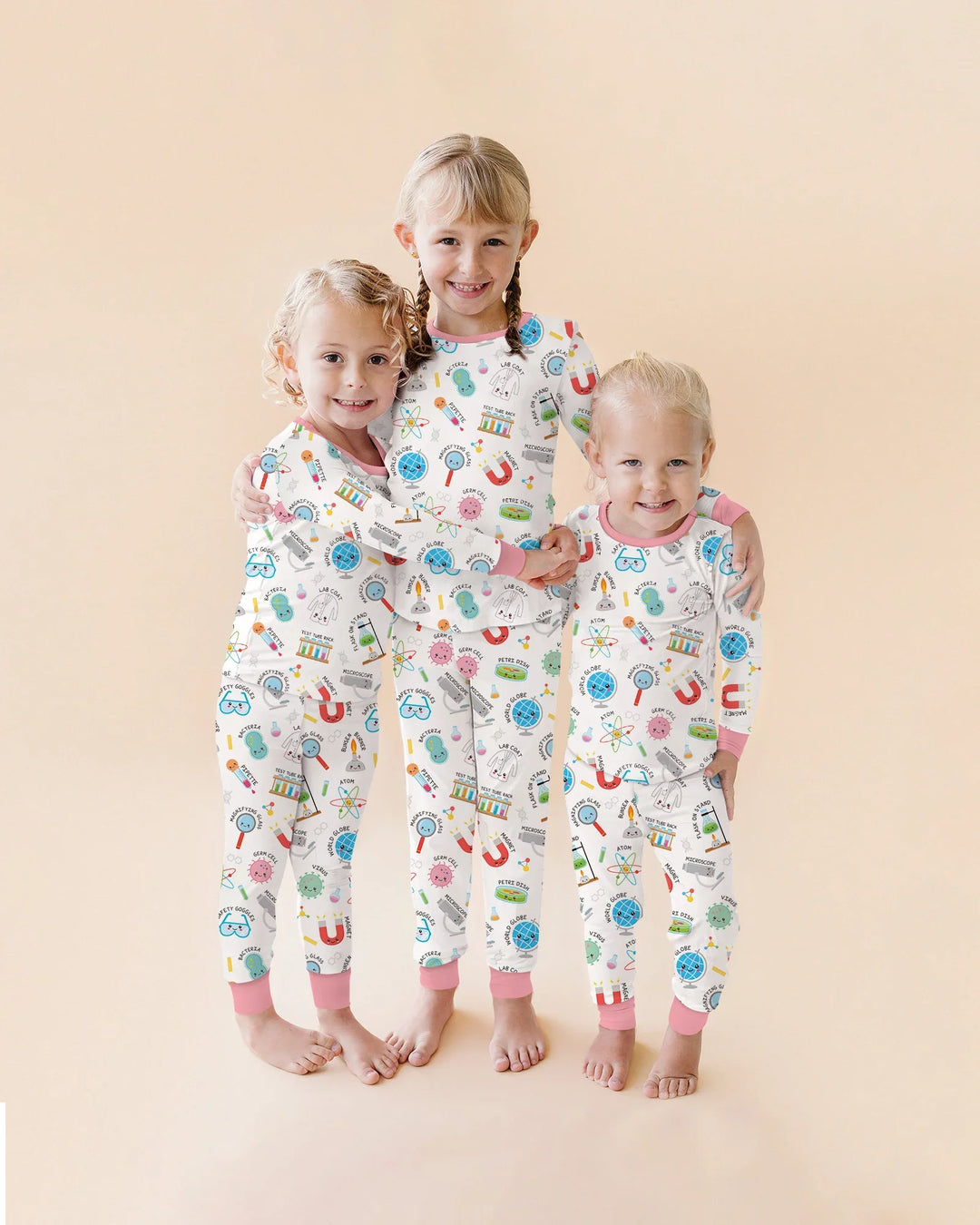 Science Fun Family Matching Bamboo Two Piece Long Sleeve Pajama Set