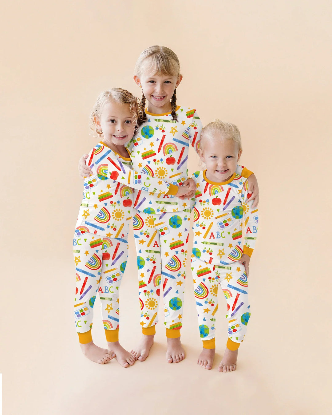 School Scribbles Bamboo Two Piece Long Sleeve Pajama Set