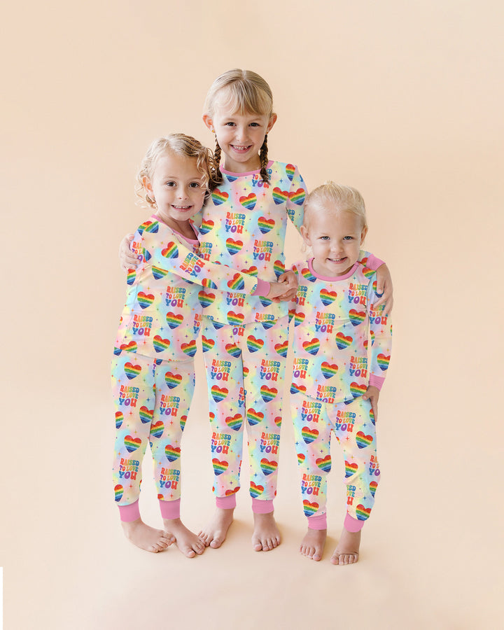 Raised To Love You Bamboo Two Piece Long Sleeve Pajama Set