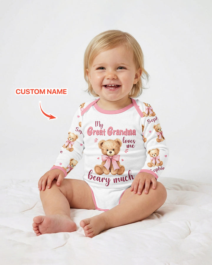 Grandma/... Loves Me Beary Much Personalized Bamboo Bodysuit