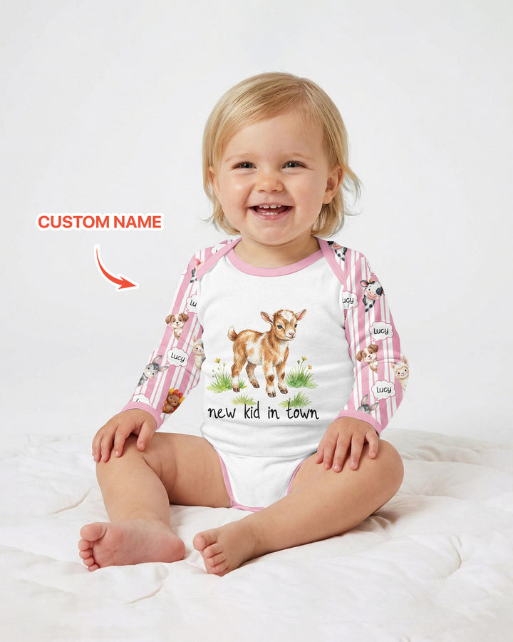 New Kid in Town Custom Name Bamboo Bodysuit