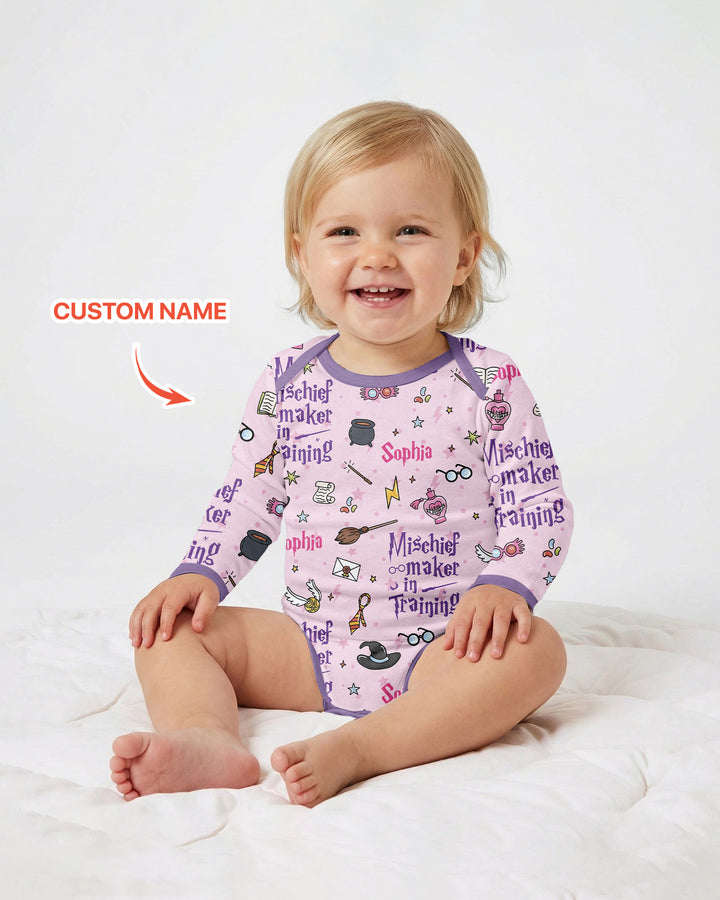 Custom Name Mischief Maker In Training Bamboo Bodysuit