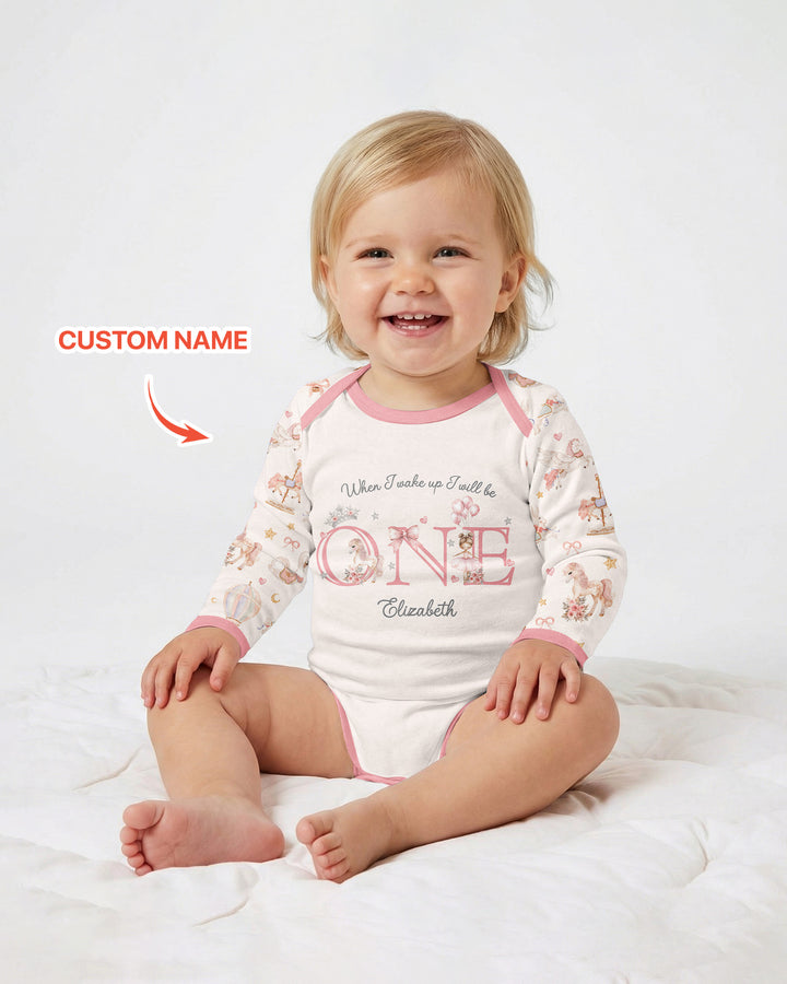 Custom Name When I Wake Up Girly Birthday Bamboo Bodysuit