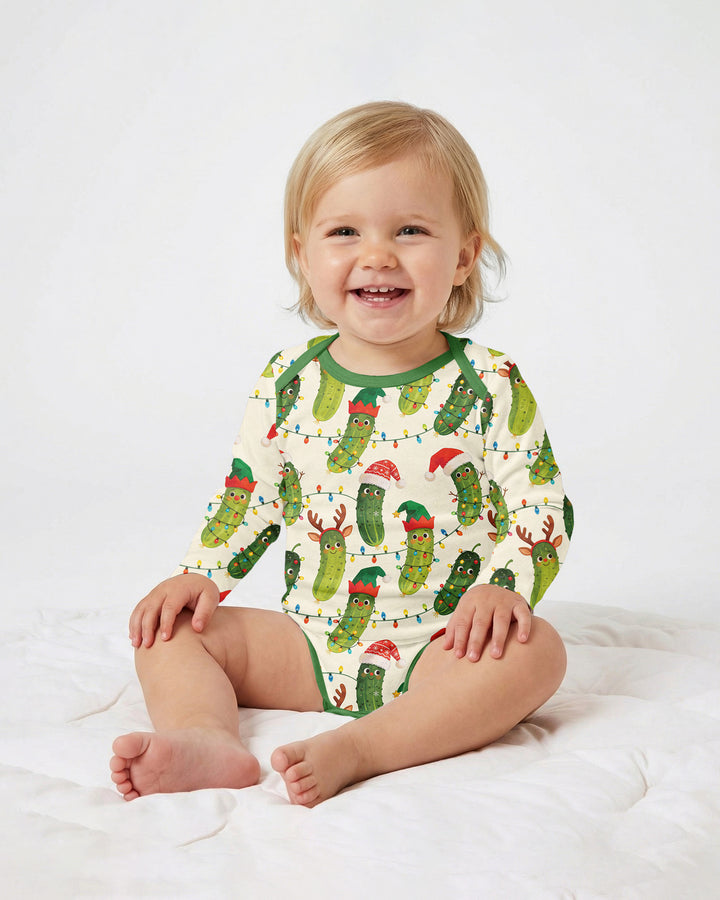 Cheerful Christmas Pickle Bamboo Bodysuit